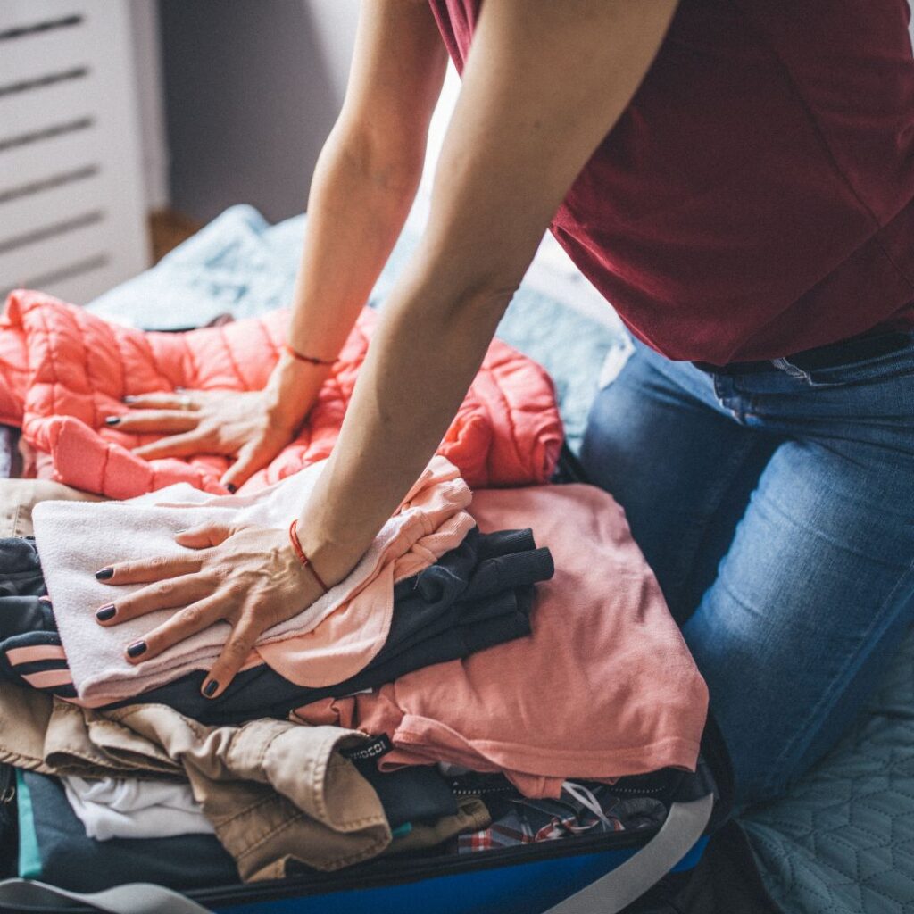 packing a suitcase