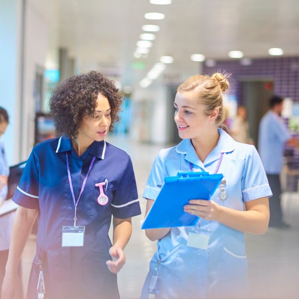 Two nurses talking