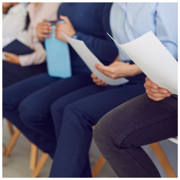 staff waiting for interviews